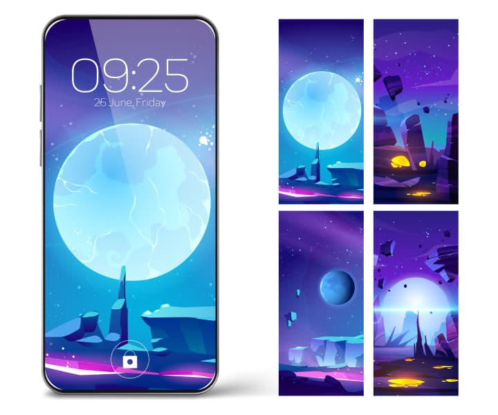 phone display with various designes